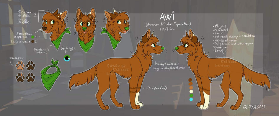 Drawing made for myself, my oc Awi